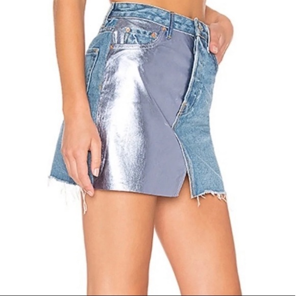 NWT GRLFRND Milla Metallic Leather Panel S… - Picture 12 of 14